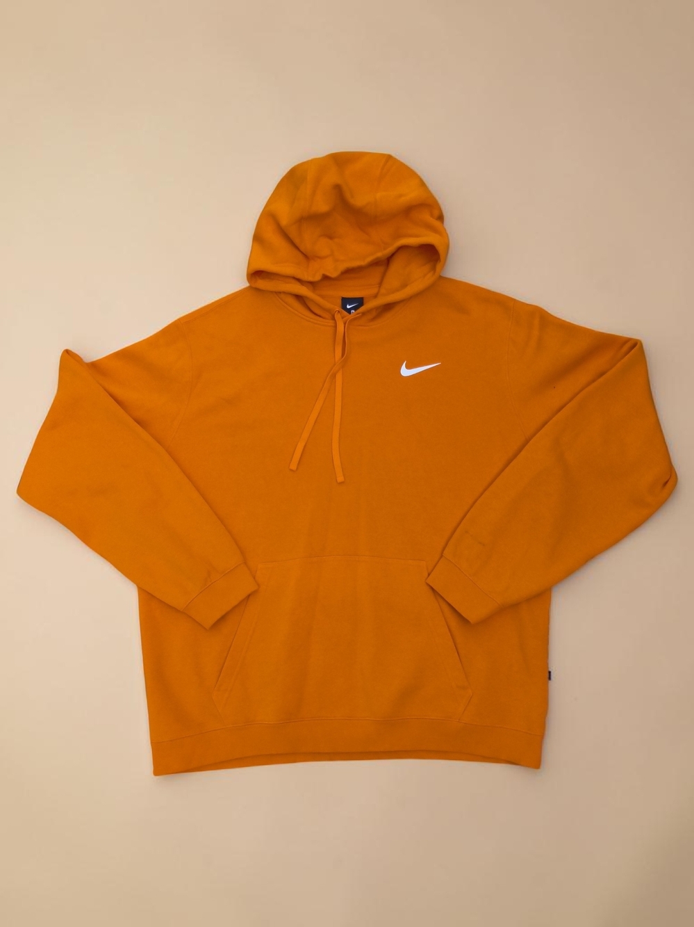 Nike Orange Hooded Pullover Sweatshirt for Men
